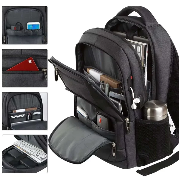 Man  Men Travel Camera Lens Black Ergonomics Laptop Bag Large Capacity Mountaineering Waterproof Handbag - Image 2