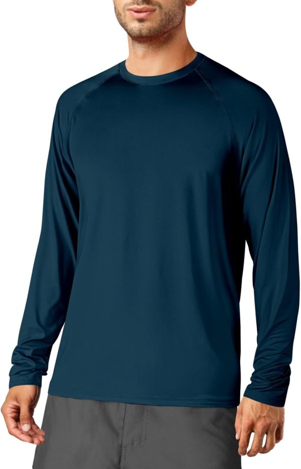 Rash Guard for Men  50+ UV Sun Protection Swim Shirts Long Sleeve Quick Dry Lightweight Fishing Running Water Shirts