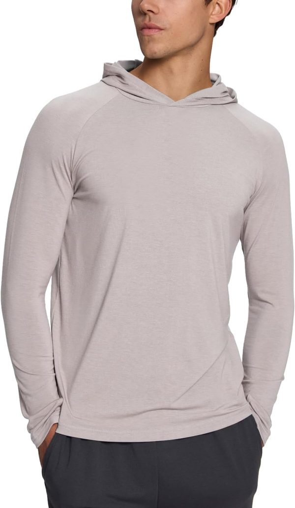 Men's  50+ Athletic Hoodies Soft Lightweight Sweatshirts Long Sleeve Pullover Sun Protection Hoodie Tops