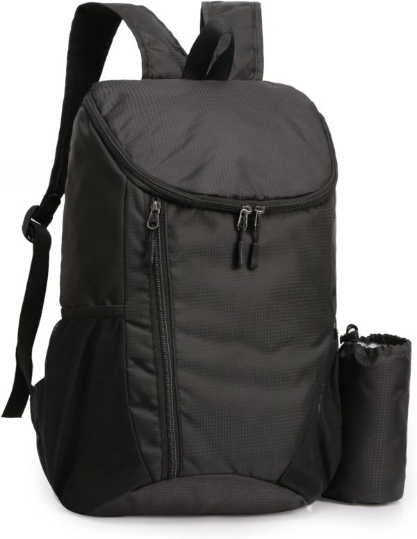 Hiking Backpack, Waterproof and Wear-resistant Lightweight Backpack Packable,Outdoor Travel Camping Daypack Foldable-BLACK