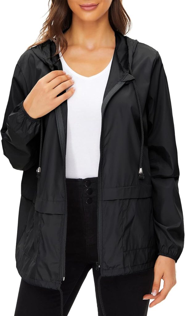 Lightweight Rain Jacket Women Raincoat for Women Packable Rain Coat Windbreaker Rain Jackets Waterproof with Hood - Image 2