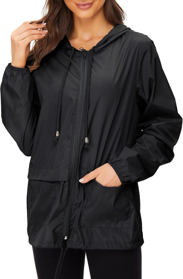 Lightweight Rain Jacket Women Raincoat for Women Packable Rain Coat Windbreaker Rain Jackets Waterproof with Hood