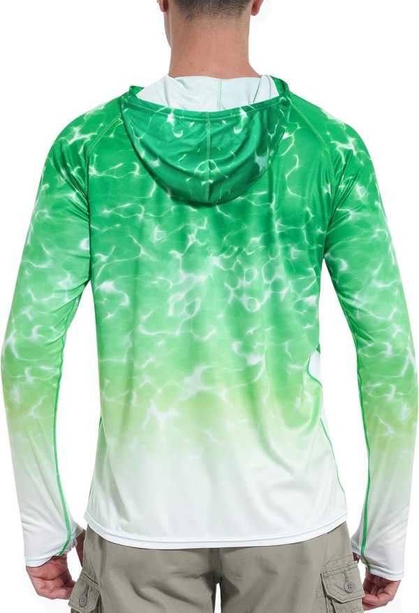 Men's  50+ Sun Protection Rash Guard, UV Outdoor Fishing Long Sleeve Shirts, Swimming Hiking Shirt with Thumbholes - Image 2