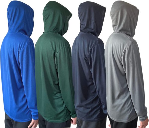 Men  50+ Sun Protection Breathable T Shirt Long Sleeve Workout T-Shirts with Hood