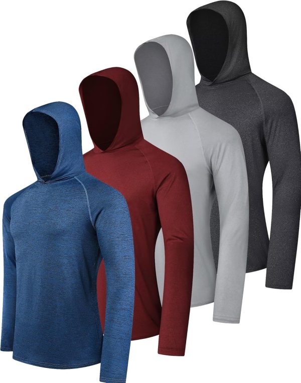 Men's Athletic Hoodies Long Sleeve Fishing Shirts for Men  50+  UV Sun Protection Shirts Rash Guards