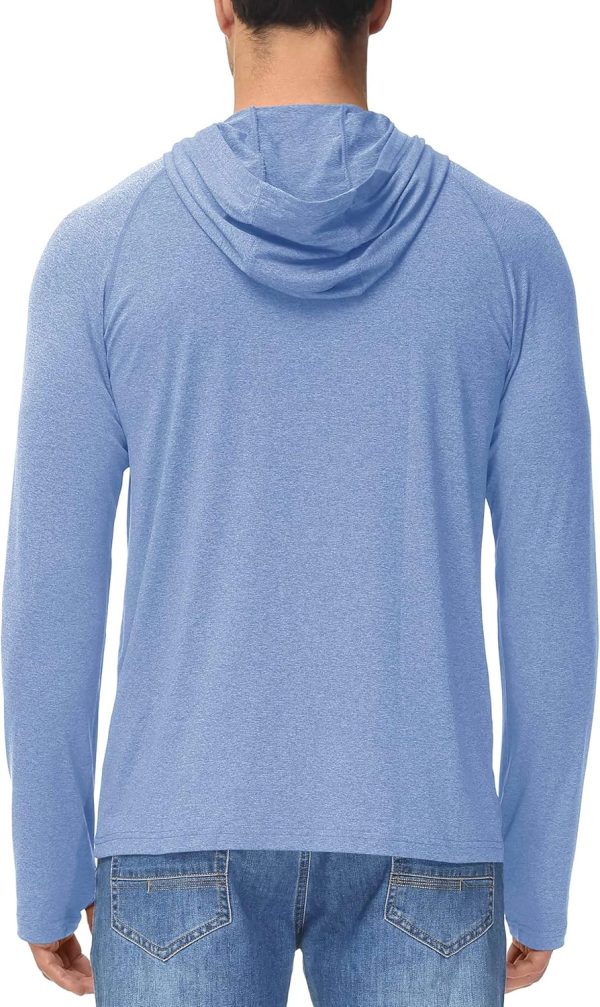 Men's  50+ Sun Protection Hoodie Lightweight Long Sleeve Rash Guard Shirts Fishing Swim Athletic Workout - Image 2
